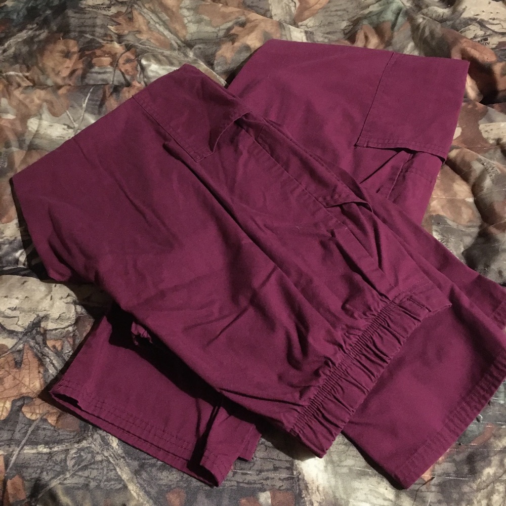 Burgundy scrub pants
